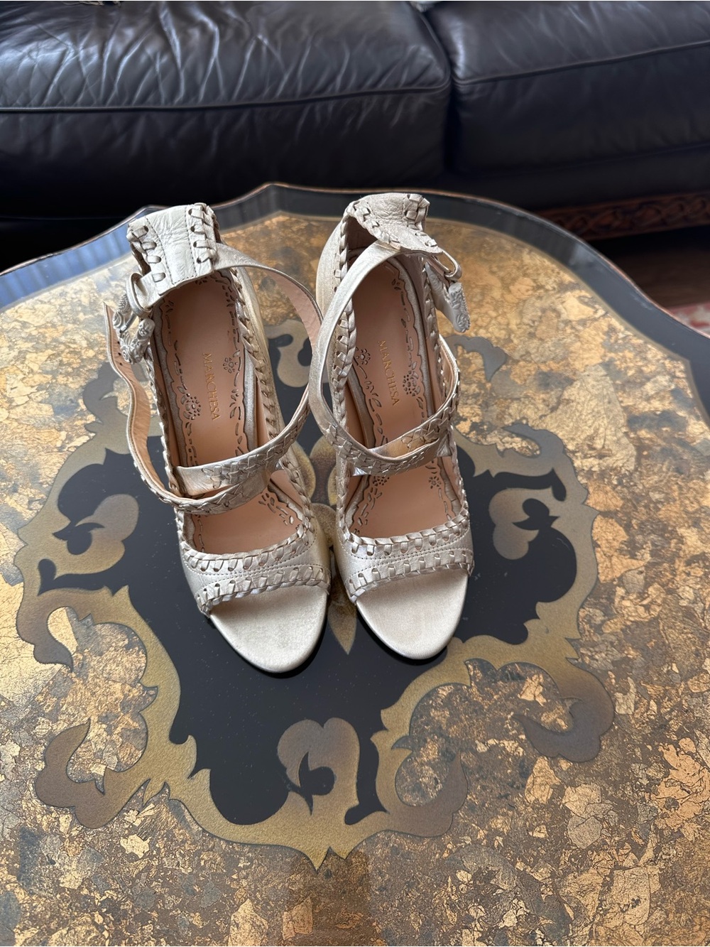 Vero Cuoio Braided Metallic Heeled Sandals - Silver